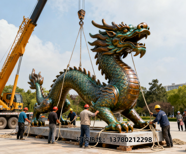 玻璃鋼仿銅龍雕塑